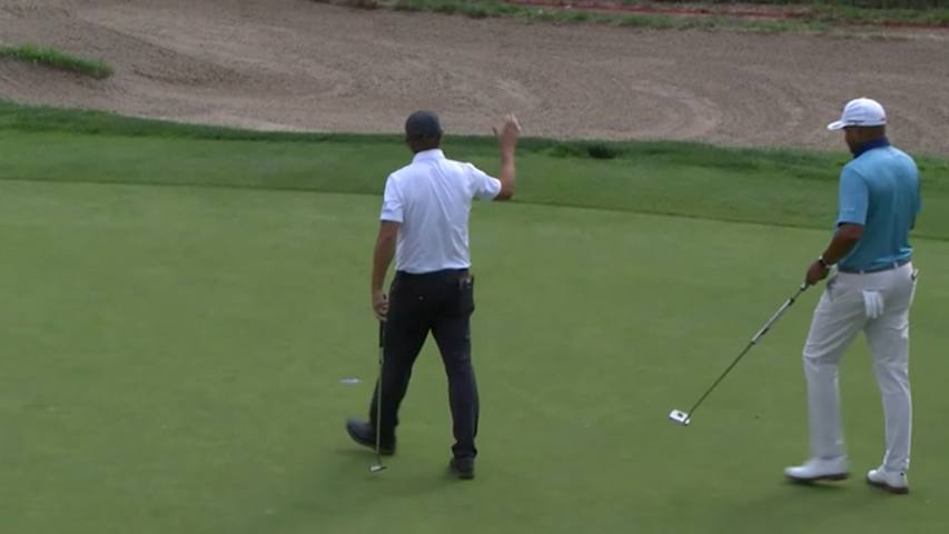 Mario Tiziani makes birdie putt at Ally Challenge