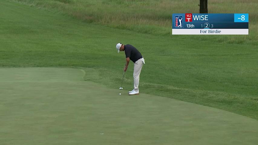 Aaron Wise sinks 25-foot birdie putt on No. 13 at ISCO Championship