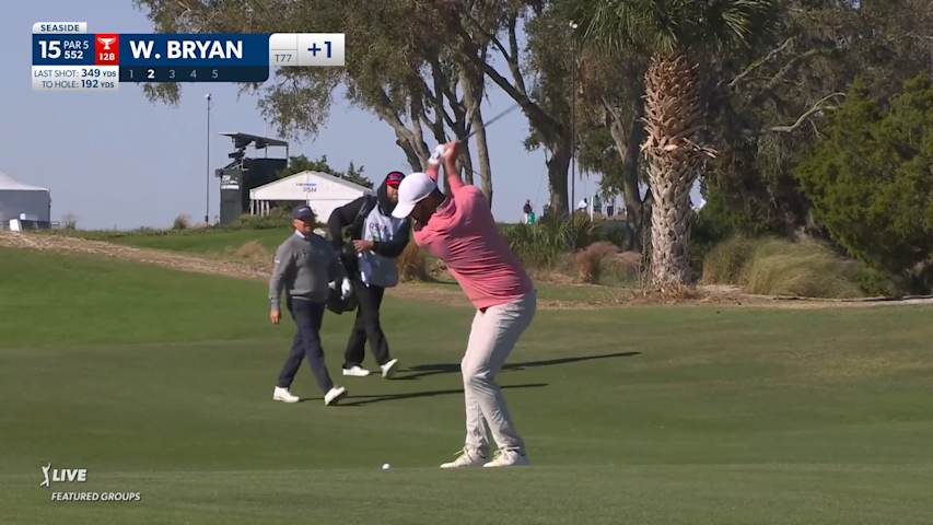 Wesley Bryan goes for green in two to yield birdie at The RSM Classic