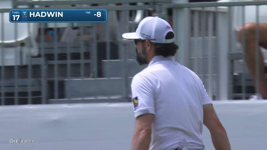 Adam Hadwin makes birdie on No. 17 at Rocket Classic