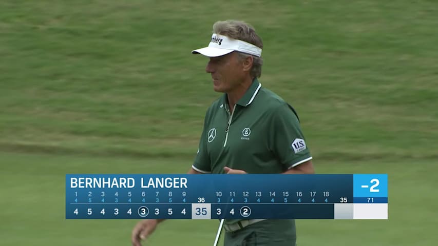 Bernhard Langer makes birdie putt on No. 12 at Stifel Charity Classic