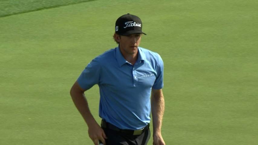 Kevin Foley rolls in a 22-foot putt for birdie at Valero