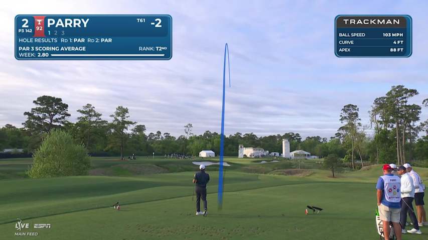 John Parry drives 146-yards to 14 feet, sets up birdie on No. 2 at Texas Children's