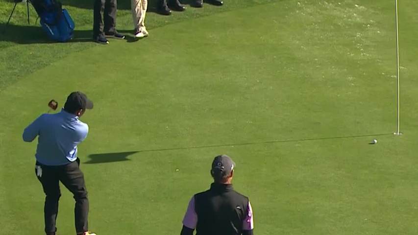 Ho Sung Choi sinks 18-footer for birdie at AT&T Pebble Beach