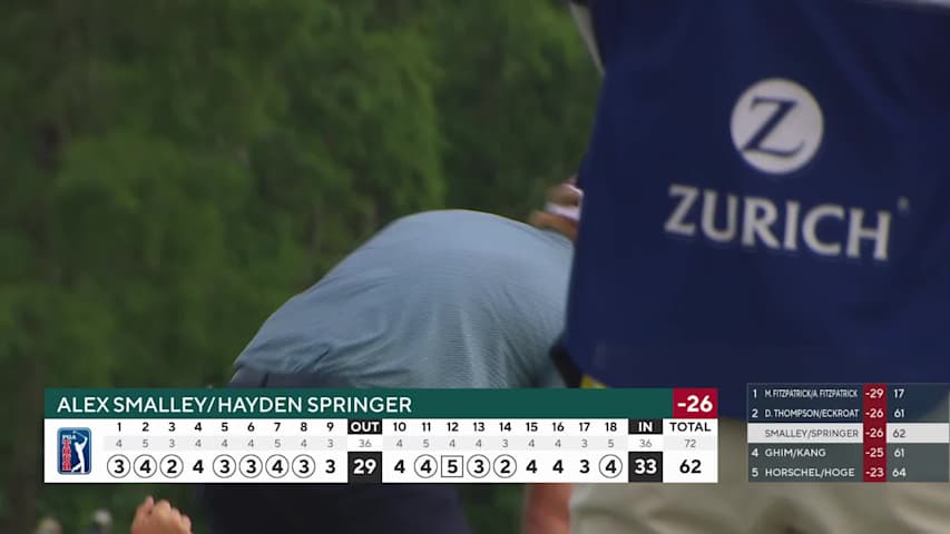 Smalley/Springer makes birdie on No. 18 at Zurich Classic
