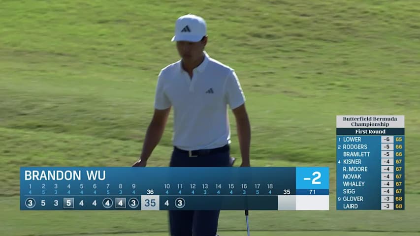 Brandon Wu holes nice putt for birdie at Butterfield Bermuda