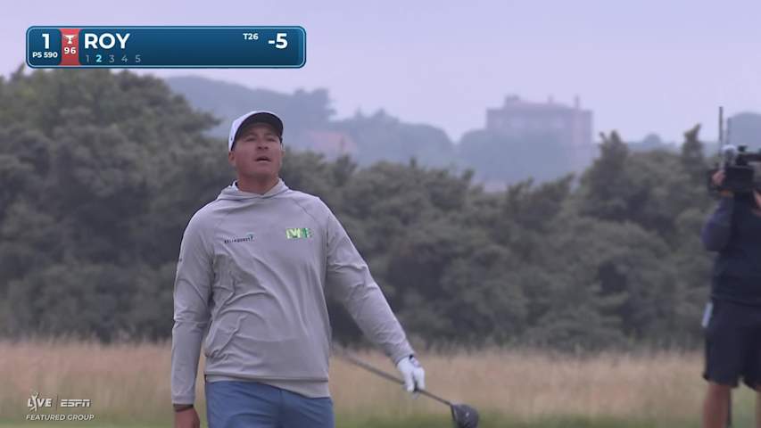 Kevin Roy gets up-and-down from 77 feet for birdie on No. 1 at Genesis Scottish Open