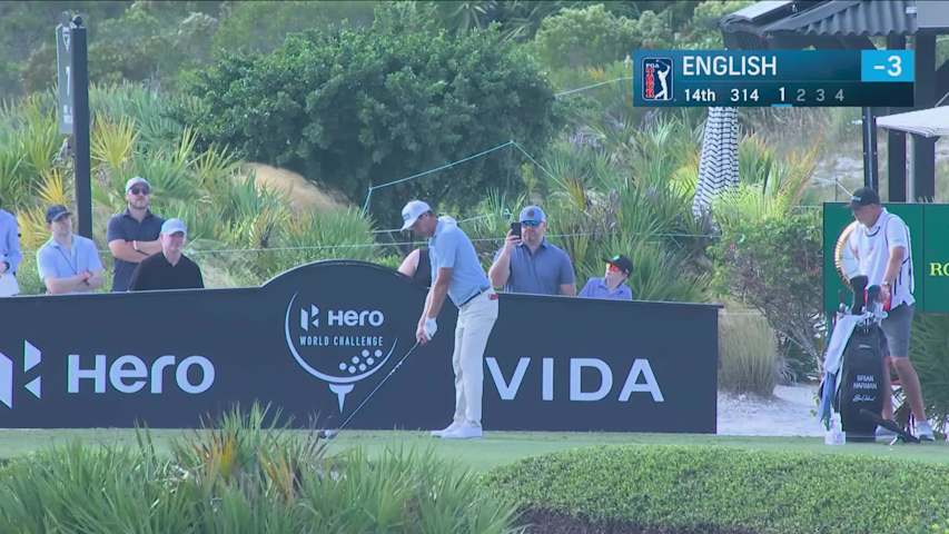 Harris English sinks 4-foot birdie putt on No. 14 at Hero World Challenge