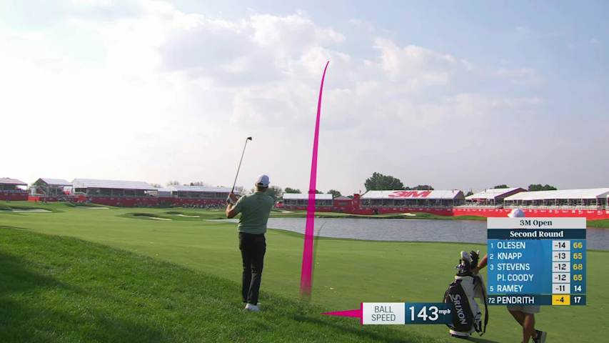 Taylor Pendrith makes birdie on No. 18 at 3M Open