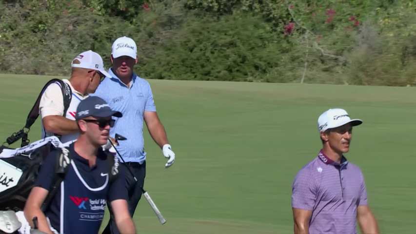Tom Hoge makes eagle putt on No. 18 at World Wide Technology