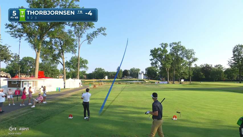 Michael Thorbjornsen hits tee shot to 4 feet, sets up birdie on No. 5 at Rocket Classic
