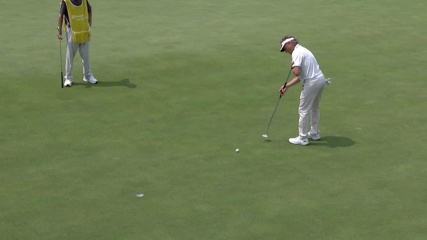 Bernhard Langer makes birdie on No. 18 at Principal Charity Classic