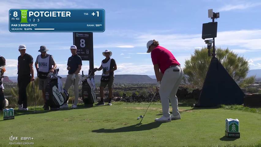 Aldrich Potgieter hits 168-yard tee shot to 13 feet, makes birdie on No. 8 at Bank of Utah
