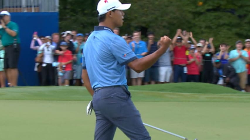 Si Woo Kim wins the 2016 Wyndham Championship