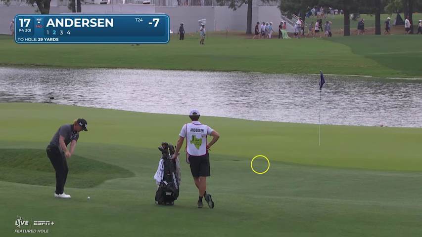 Mason Andersen makes birdie on No. 17 at Houston Open