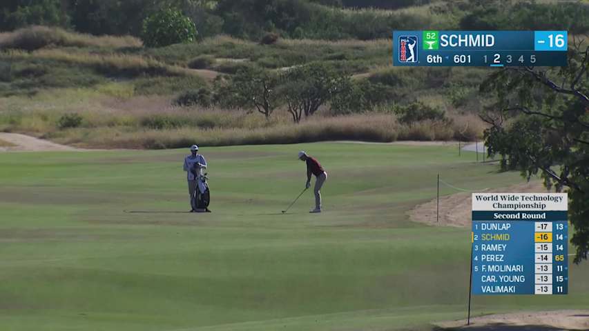 Matti Schmid makes birdie on No. 6 at World Wide Technology