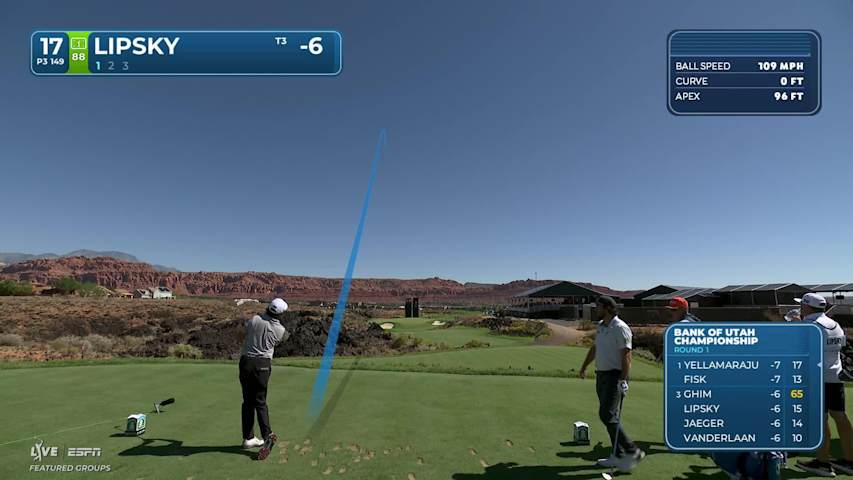 David Lipsky holes 61-foot shot for birdie on No. 17 at Bank of Utah