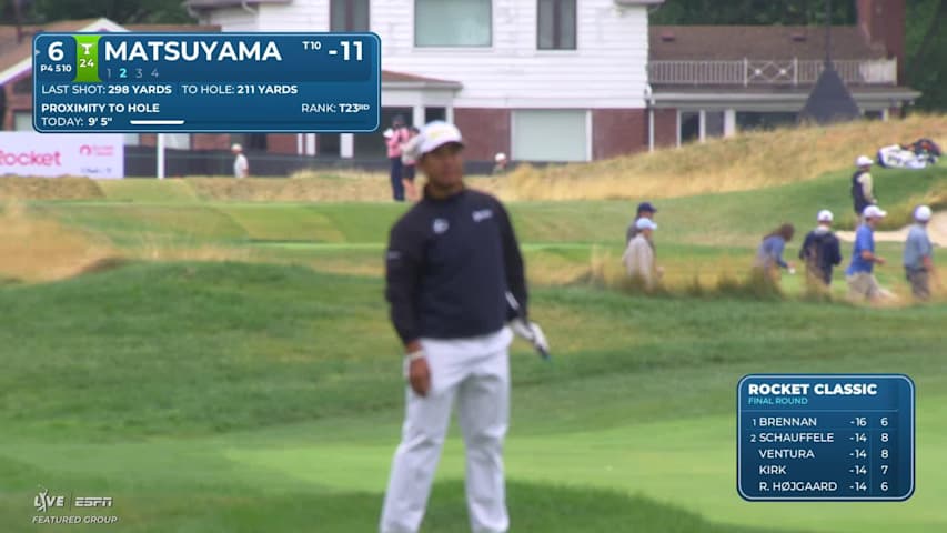 Hideki Matsuyama holes 62-yard shot for birdie on No. 6 at Rocket Classic