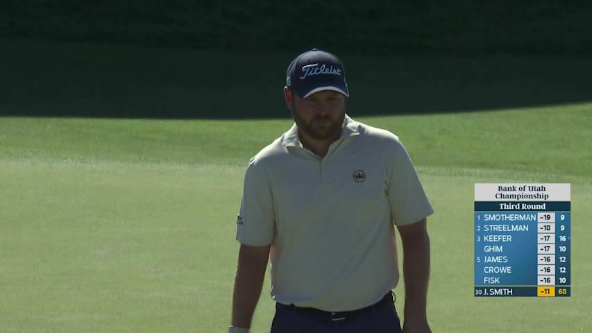 Jordan L Smith makes 28-foot eagle putt on No. 18 at Bank of Utah