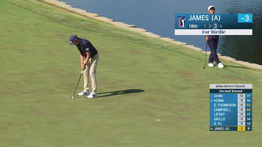 Benjamin James makes birdie on No. 18 at John Deere