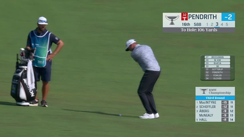 Taylor Pendrith makes birdie on No. 16 at BMW Championship