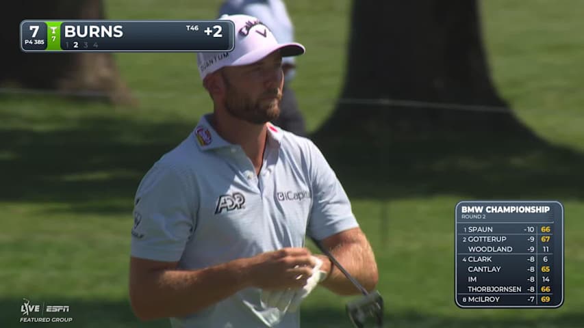 Sam Burns's 103-yard approach sets up birdie on No. 7 at BMW Championship