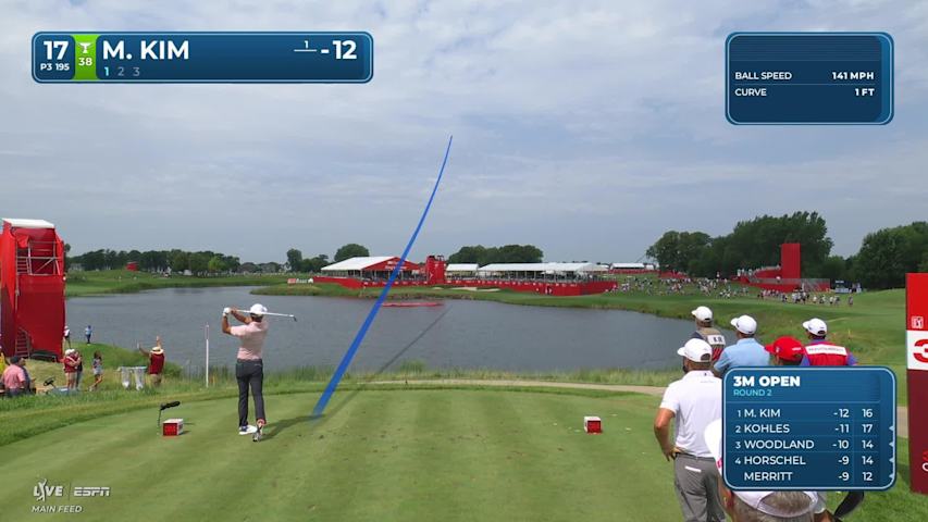 Michael Kim drains 17-foot putt for birdie on No. 17 at 3M Open