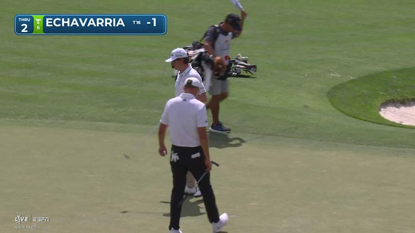 Nico Echavarria holes out 19-foot birdie putt on No. 2 at Arnold Palmer
