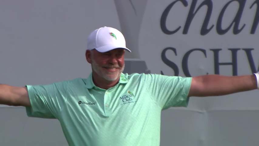 Darren Clarke makes birdie on No. 18 at The Ally Challenge