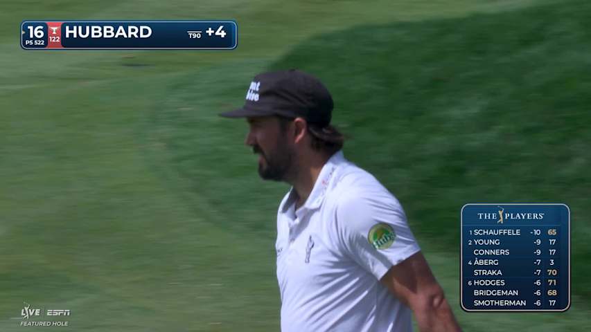 Mark Hubbard drains 10-foot birdie putt on No. 16 at THE PLAYERS