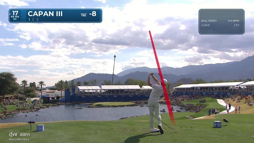 Frankie Capan III sinks 29-foot birdie putt on No. 17 at The American Express