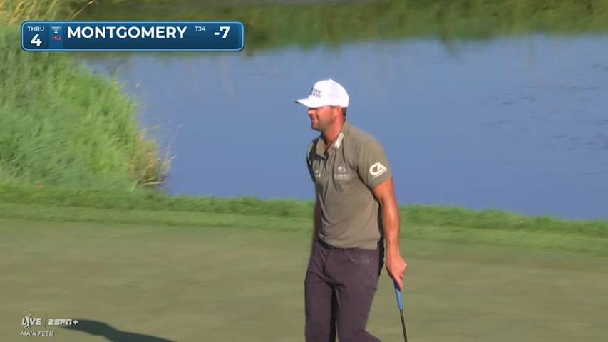 Taylor Montgomery sinks a 20-foot birdie putt on No. 4 at 3M Open