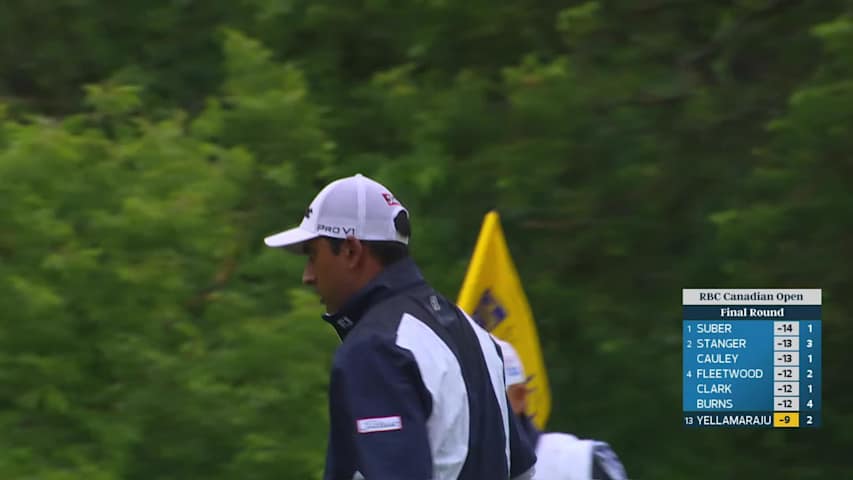 Sudarshan Yellamaraju drains 9-foot putt for birdie on No. 3 at RBC Canadian