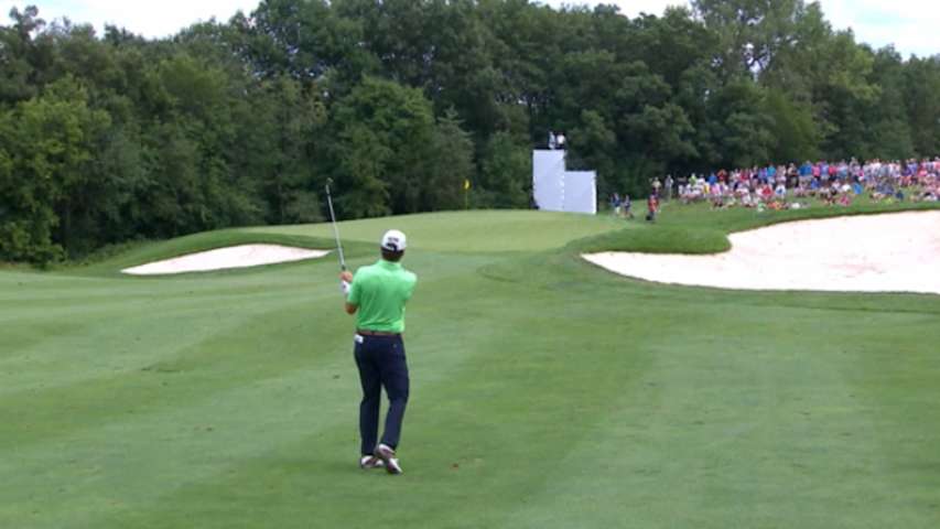 Ben Martin's well-struck approach on No. 14 at John Deere