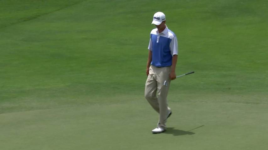 Zachary Olsen’s great chip in for birdie on No. 14 at FedEx St. Jude