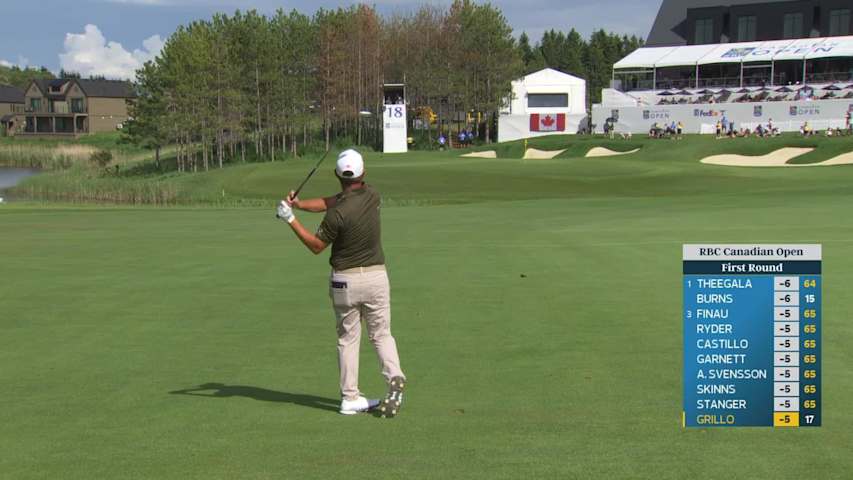 Emiliano Grillo taps in from 3 feet for birdie on No. 18 at RBC Canadian