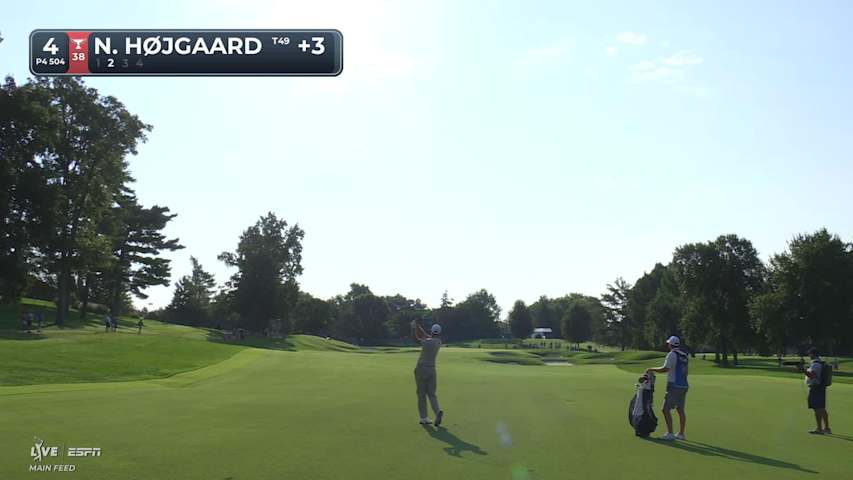 Nicolai Højgaard's 150-yard approach sets up birdie on No. 4 at BMW Championship