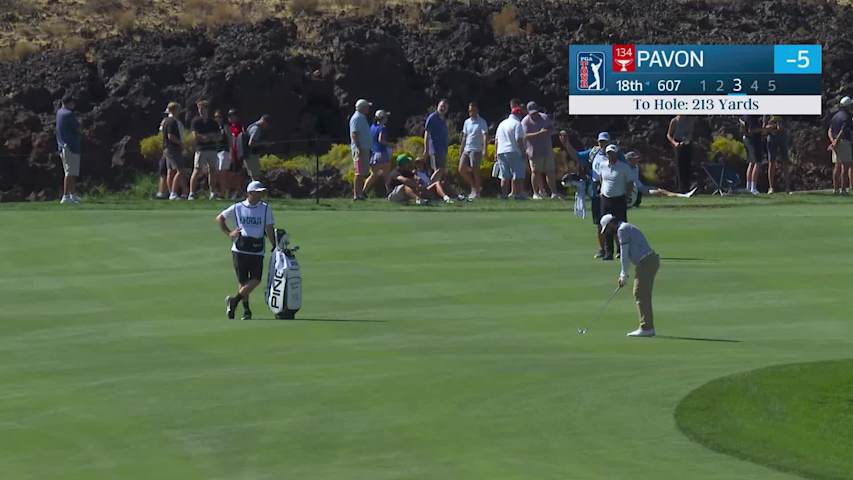 Matthieu Pavon holes 213-yard approach for eagle on No. 18 at Bank of Utah