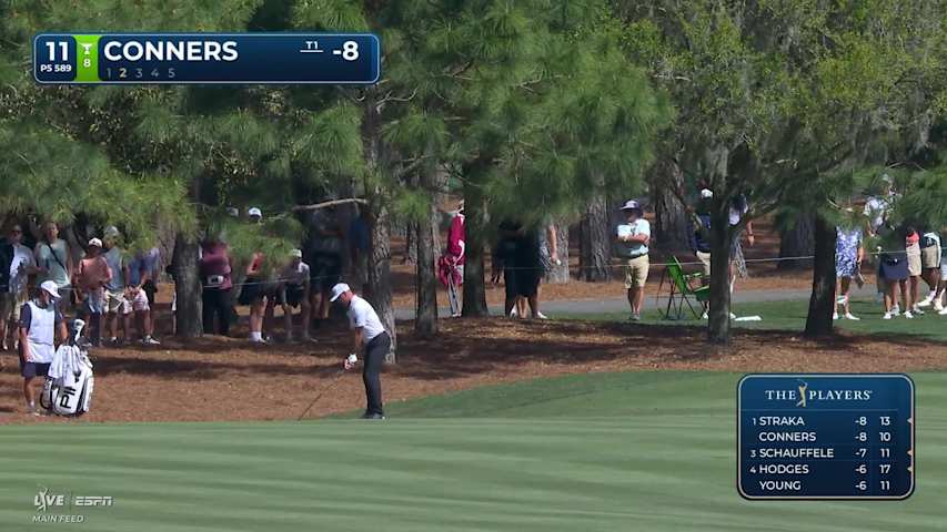 Corey Conners sinks 4-foot birdie putt on No. 11 at THE PLAYERS