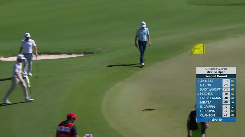 Rasmus Neergaard-Petersen holes 41-foot approach for birdie on No. 9 at Mexico Open