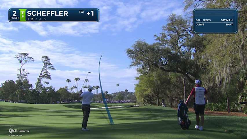 Scottie Scheffler hits 270-yard approach to 40 feet, sets up birdie at THE PLAYERS