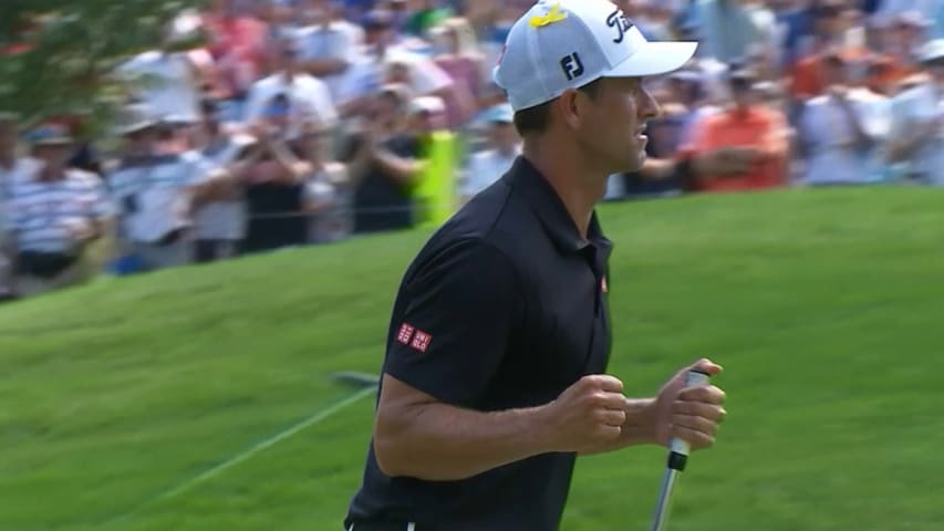 Adam Scott's 25-foot birdie putt at PGA Championship
