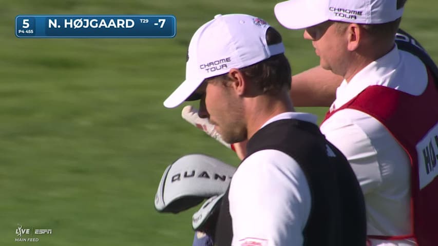 Nicolai Højgaard hits 123-yard approach to 4 feet, sets up birdie at Farmers