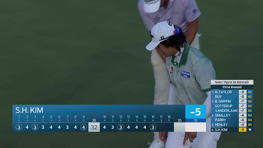 S.H. Kim sinks 29-foot birdie putt on No. 16 at Sony Open