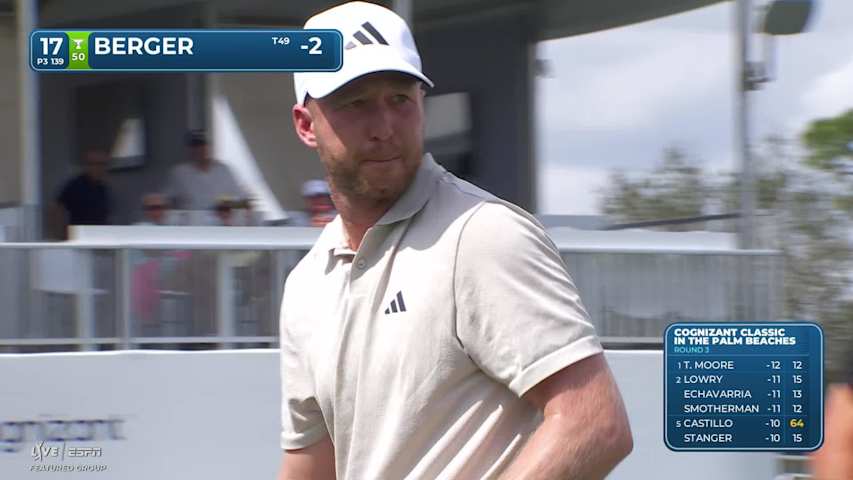 Daniel Berger hits 136-yard drive to 8 feet, sets up birdie on No. 17 at Cognizant Classic