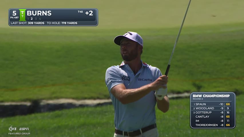 Sam Burns makes birdie on No. 5 at BMW Championship