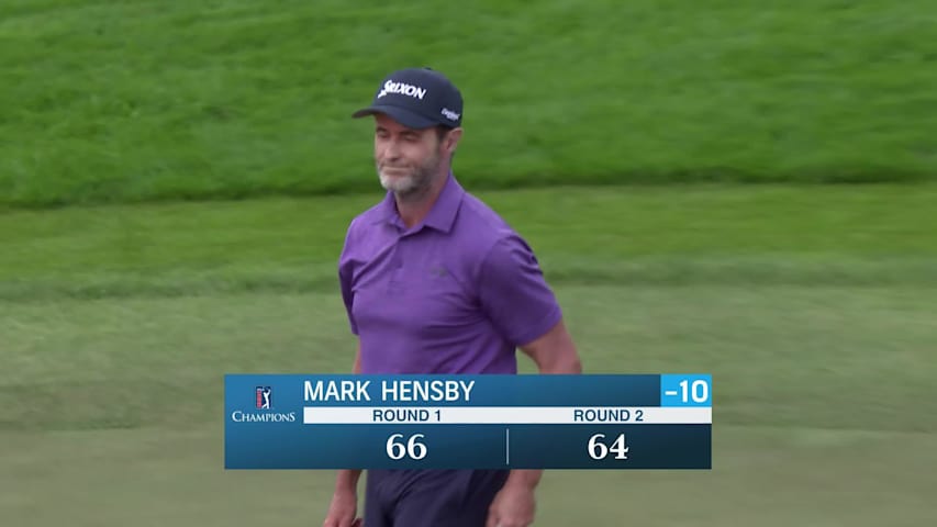 Mark Hensby makes birdie on No. 18 at Rogers Charity Classic
