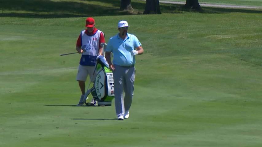 Andres Gonzales fires off an eagle-hole out for Shot of the Day