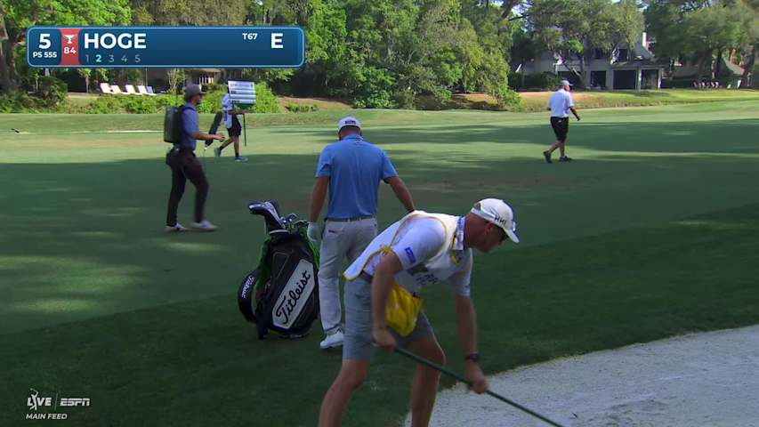 Tom Hoge's 116-yard approach sets up birdie on No. 5 at RBC Heritage