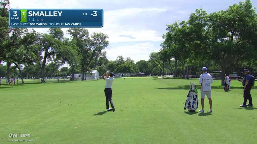 Alex Smalley gets up-and-down from 146 yards for birdie on No. 3 at Charles Schwab